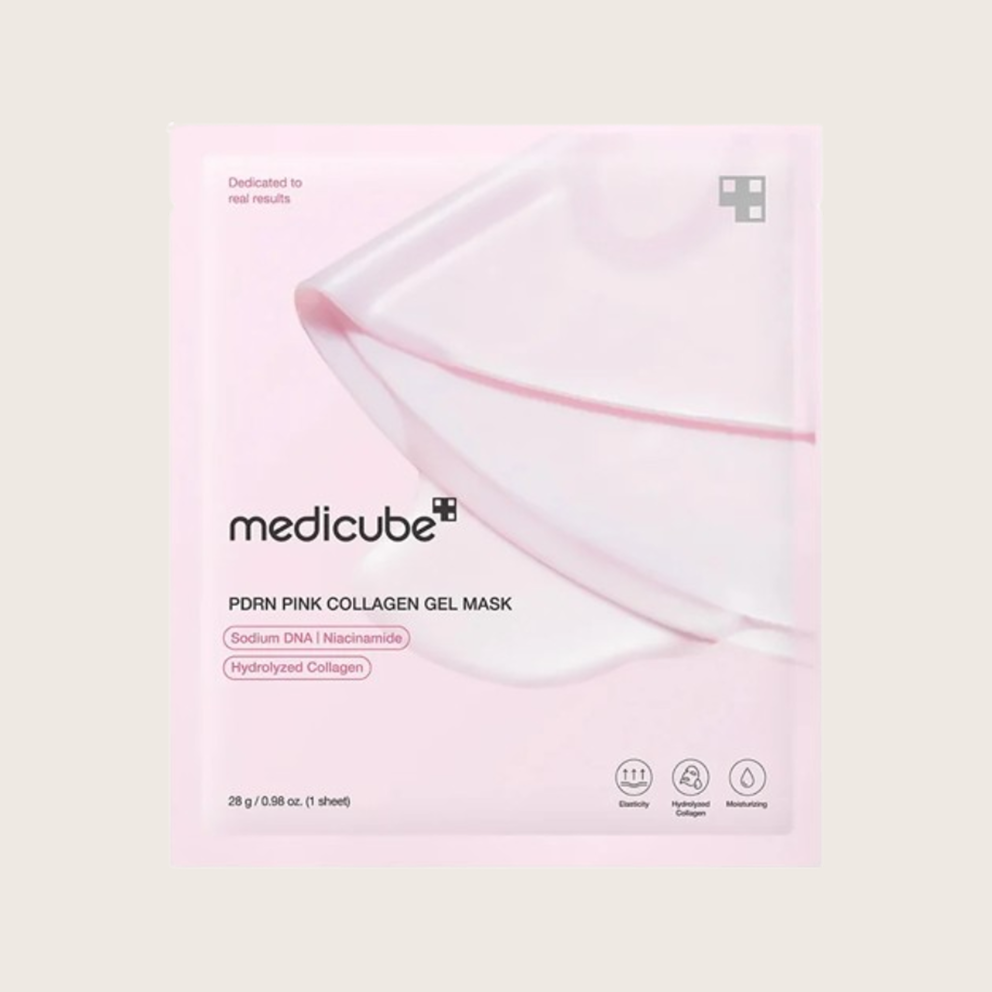 Medicube Pink Collagen Gel Mask 4x28g – korėjietiška kolageno gelinė kaukė stangrinimui | Hada