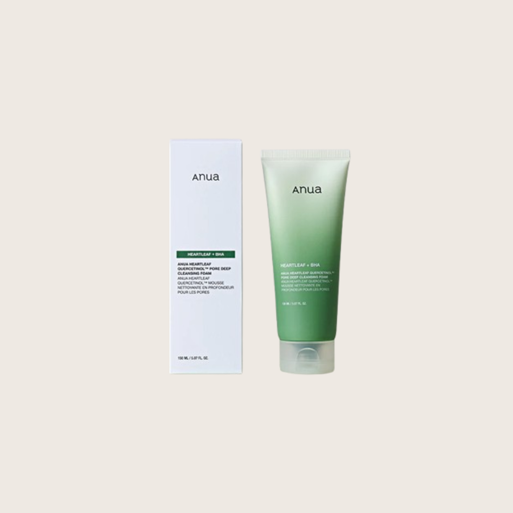 Anua Heartleaf Quercetinol Pore Deep Cleansing Foam 150ml – korėjietiškas putų prausiklis poroms | Hada
