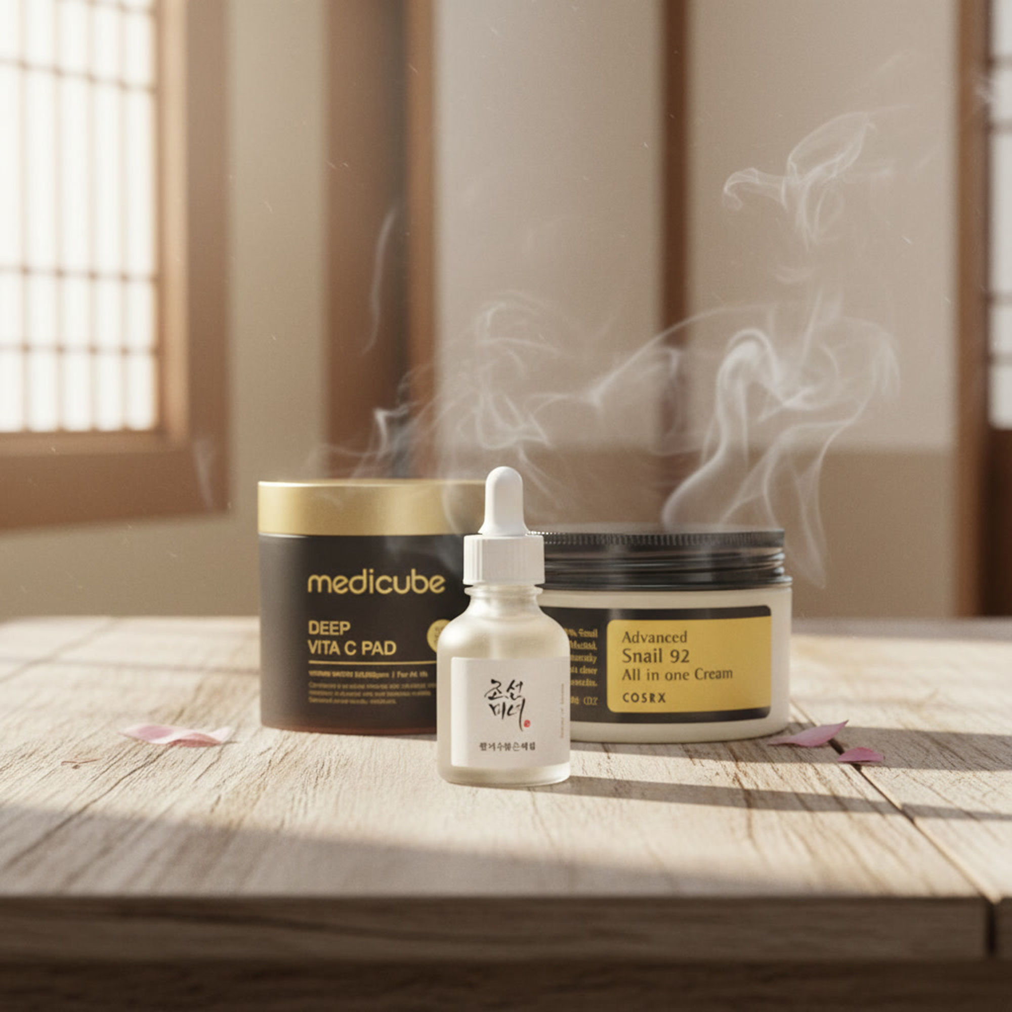 Glass Skin Glow Set – K-Beauty rinkinys švytinčiai odai su vitaminu C ir sraigių mucinu | Hada